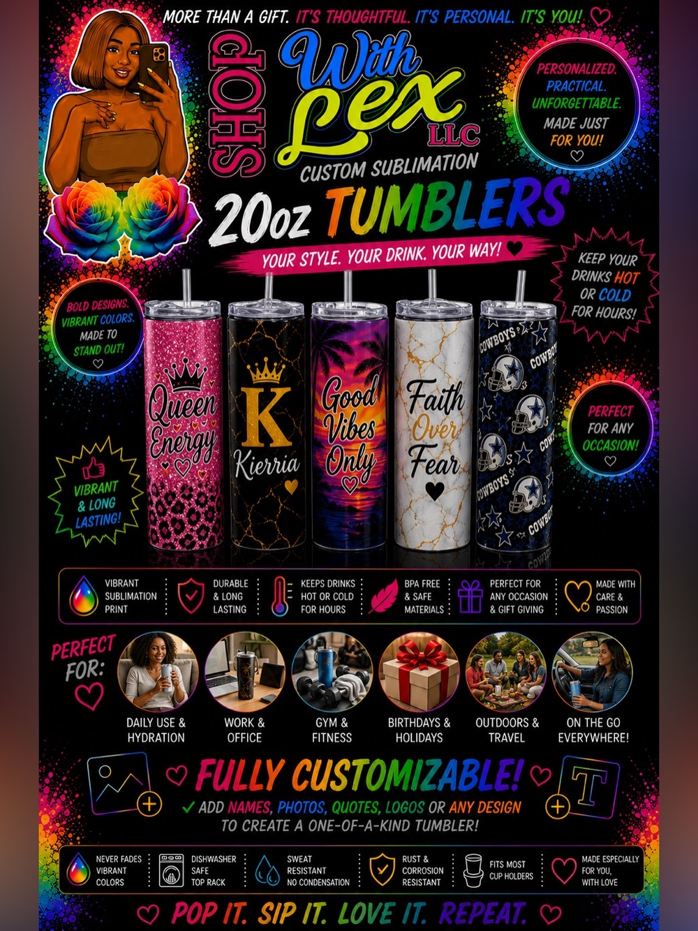 🥤 Custom 20oz Sublimation Tumblers